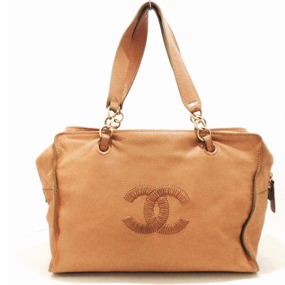 Chanel perfect for Fall!!! Tan/ yellow with lime green on edges